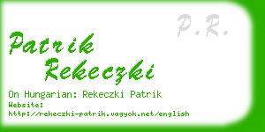 patrik rekeczki business card